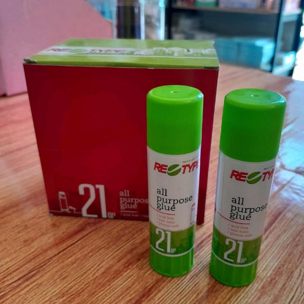 

1 pak isi 12 pcs Glue Stick 21gram Retype Lem kertas Retype Murah Grosir