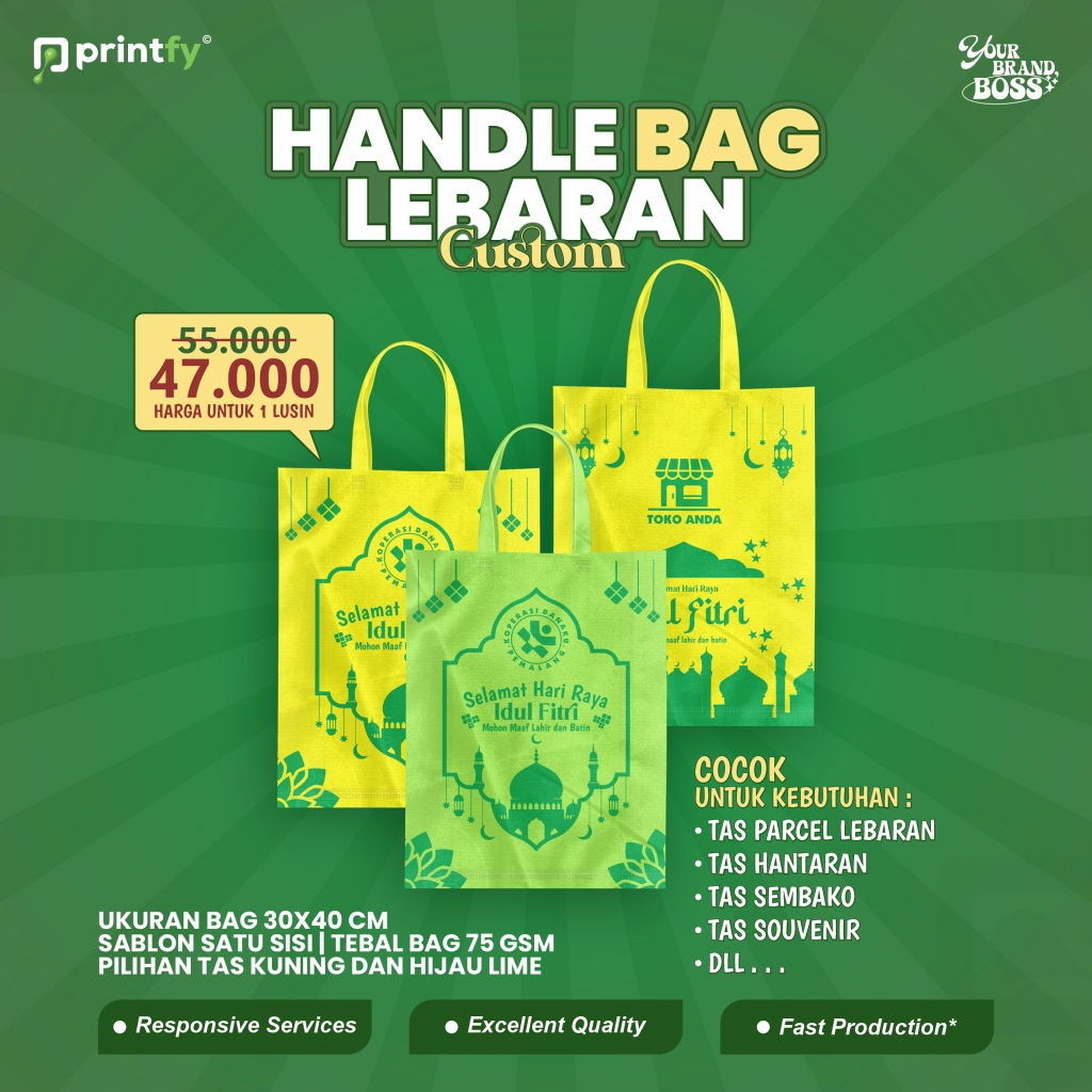 

Handle Bag Lebaran Custom - Goodie Bag Custom -Tas hampers Lebaran CustomHari Raya Idul Fitri By Printfy.id