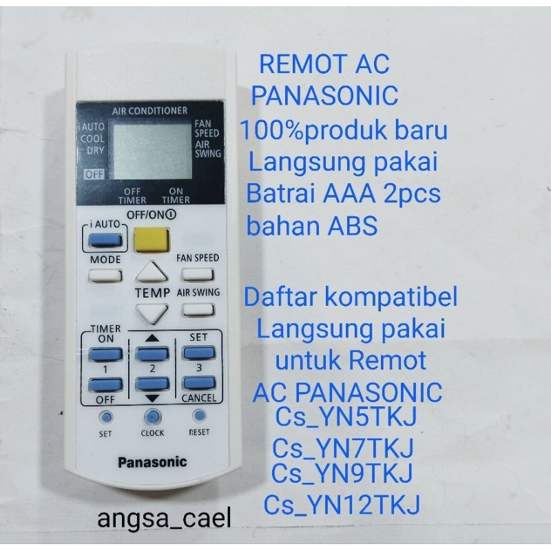 REMOT REMOT AC Panasonic terbaru CsYN5TKJ CsYN7TKJ CSYN9TKJ CsYN12TKJ