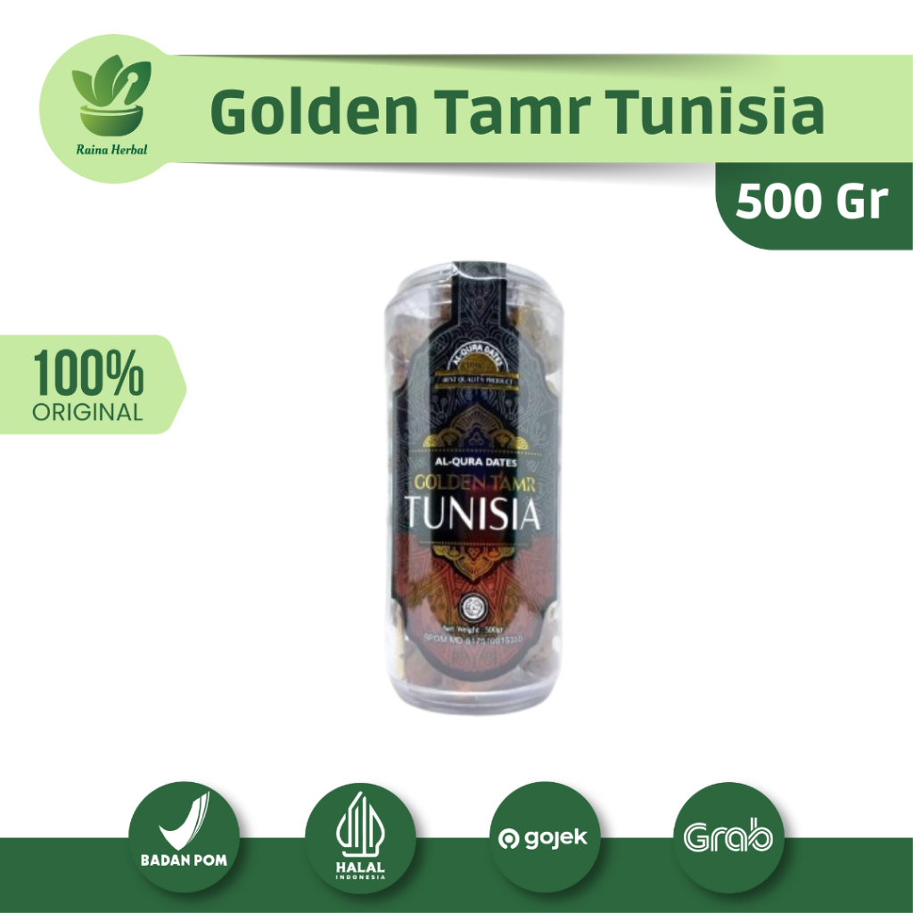 

Kurma Golden Tamr Tunisia 500gr - Kurma Tunisia Toples Premium