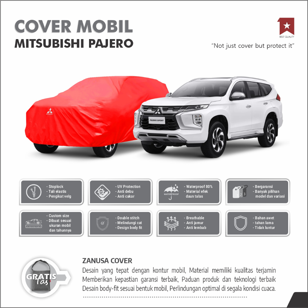 BODY COVER MITSUBISHI PAJERO SPORT, SARUNG MITSUBISHI PAJERO SPORT, SELIMUT MITSUBISHI PAJERO SPORT