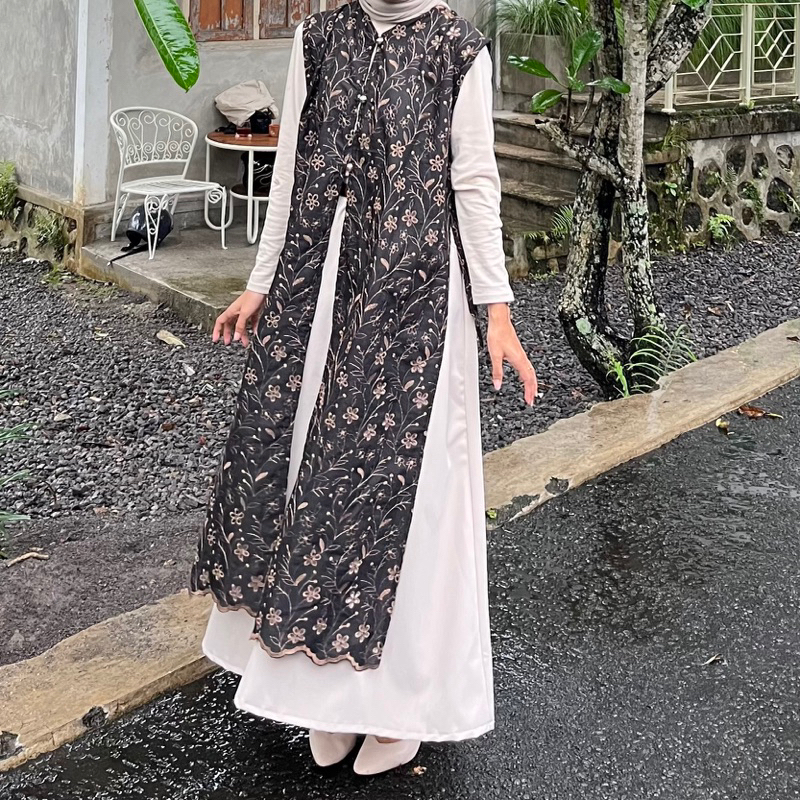[BATCH 3] Nasha Vest Tunik | Long Vest Tunik | Tunik Lebaran | Tunik Embroidery