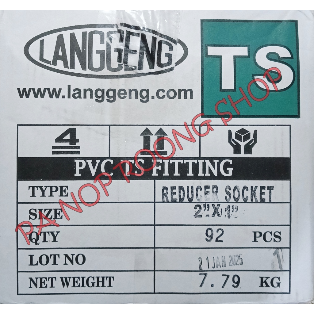 SOCK REDUCER PVC 2" X 1" LANGGENG HARGA 1 DUS