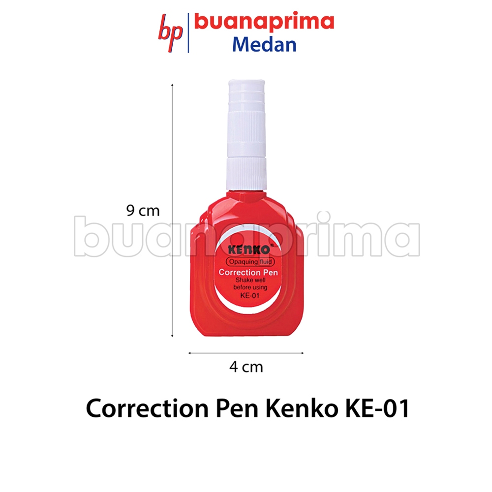 

CORRECTION FLUID KENKO KE-01 Eceran Per Pcs Merah Metal Tip X Cair Putih Correction Pen