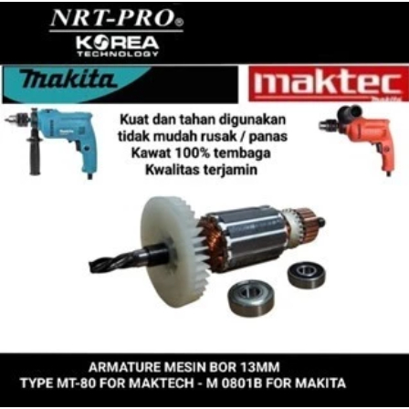 NRT-PRO armature angker bor 13mm type MT-80 maktec / M0801B makita jaminan asli original part