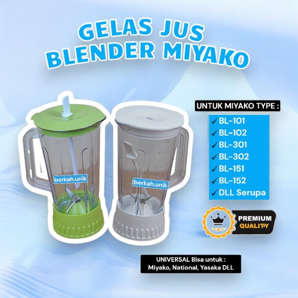 [berkah.unik] Set Gelas Blender Miyako BL101 Set Gelas Jus Blender Miyako BL 101 BL 102 BL 301 BL 15