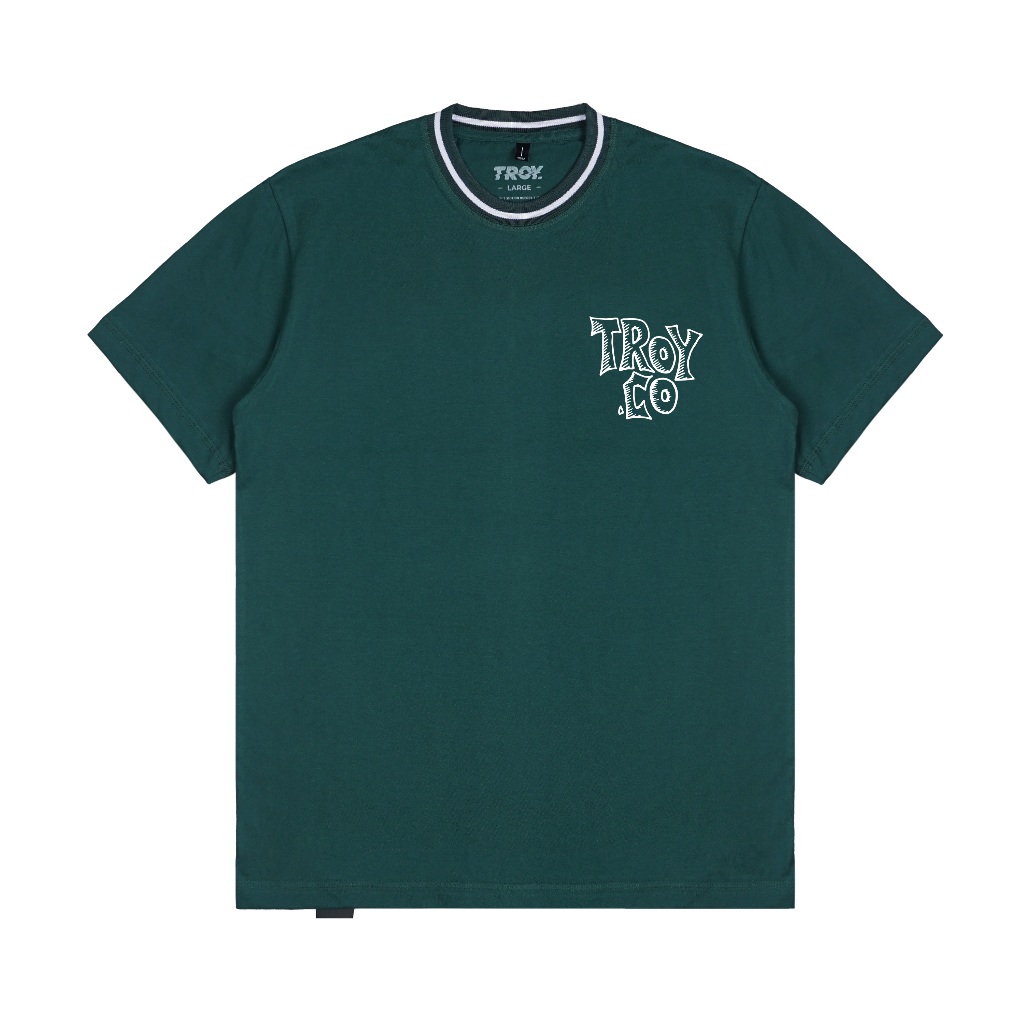 Troy Company Neck Strip Tshirt Green Virtual Pleasure - Kaos Lengan Pendek Kaos Hijau KST 3032-2G1W