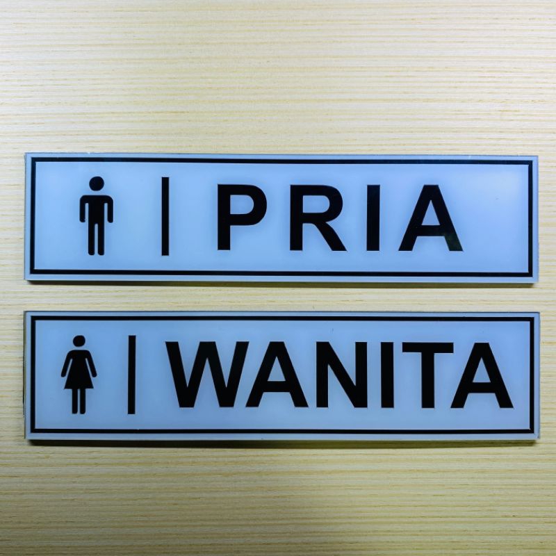 

Sign board acrylic PRIA WANITA , PAPAN petunjuk akrilik