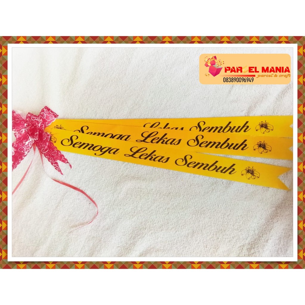 

Hiasan Pita Selempang Aksesoris Parcel Selamat Idul Fitri Warna Warni Isi 12****