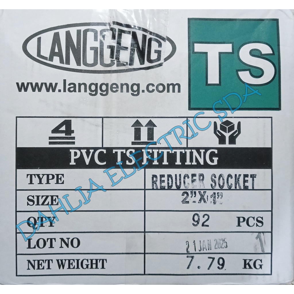 SOCK REDUCER PVC 2" X 1" LANGGENG HARGA 1 DUS