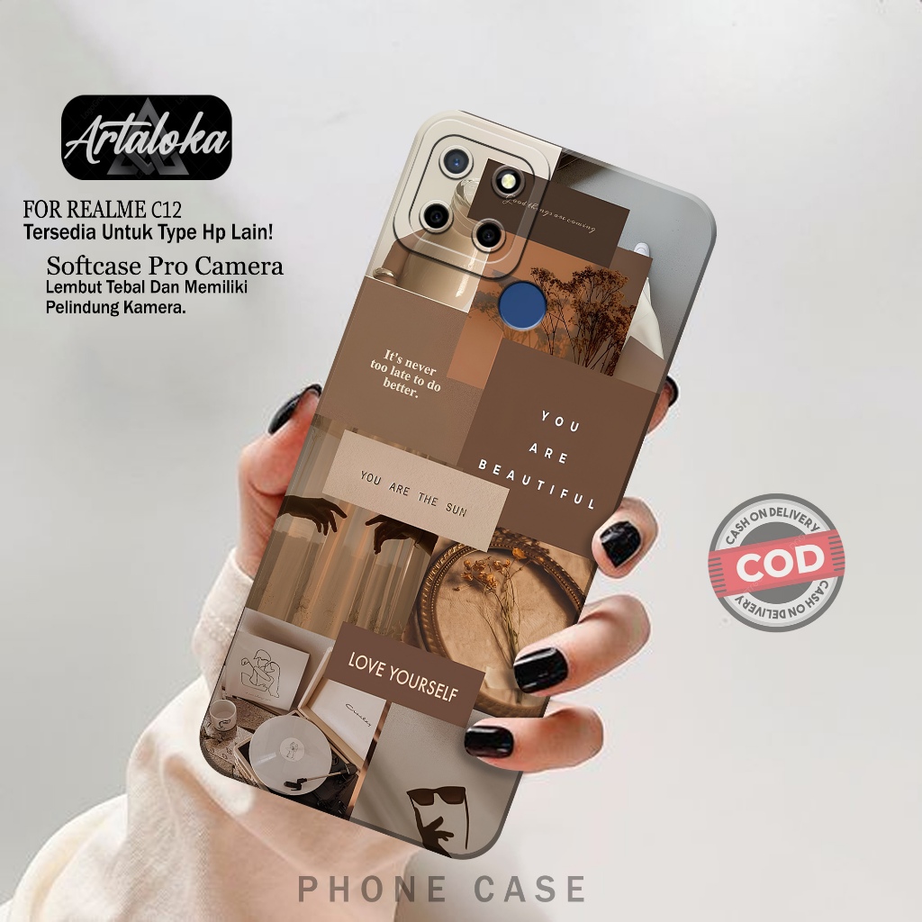 Softcase Hp Realme C12 Fashion Case Aesthetic Lucu Case Realme C12 Silikon TPU Pro Camera Casing Rea