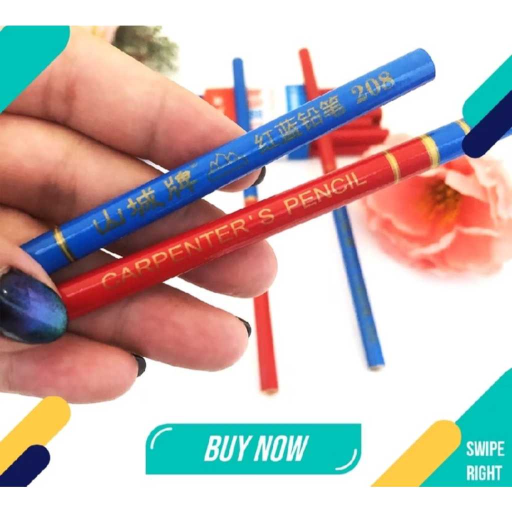 

-ISI 10 PCS- COD Pensil Merah Biru Kecil Pensil pola Kain Ukuran Kecil Pensil Tukang Jahit Penanda Kain