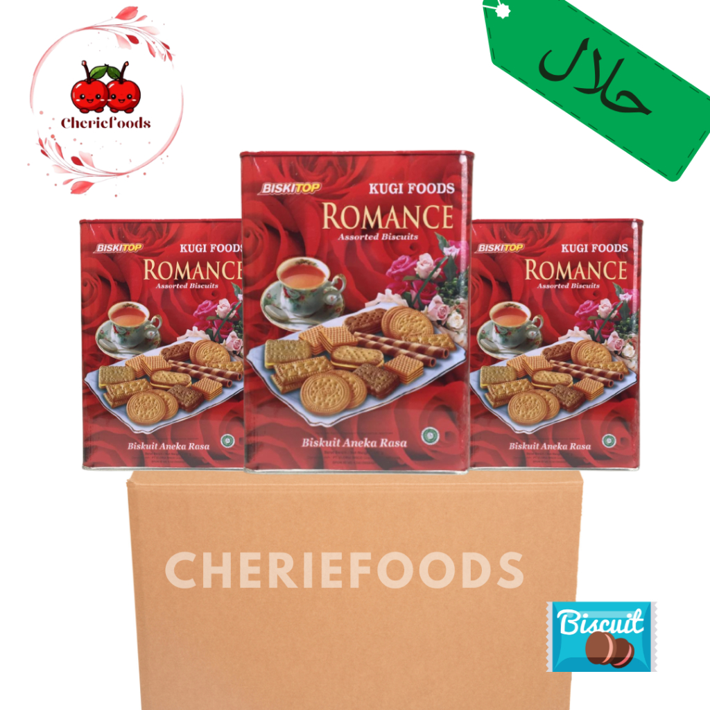 

Biskitop KUGI Romance Assorted Biscuits Kaleng Merah 700Gr - 1 KARTON