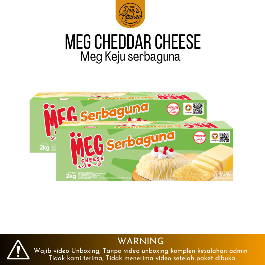 

[Repack -/+250gr] Keju Cheddar MEG Hijau Serbaguna Cheddar Cheese Repack