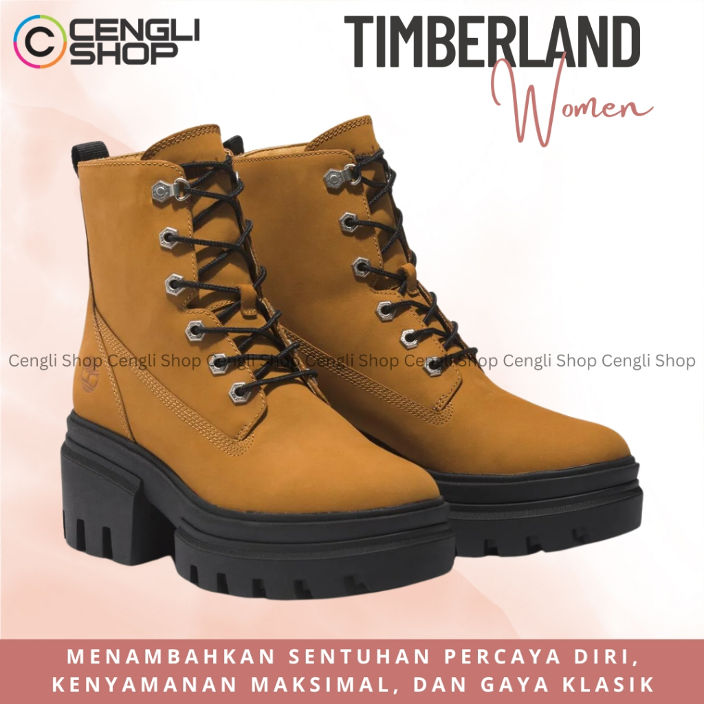 SEPATU BOOT TIMBERLAND WANITA ORIGINAL CASUAL KULIT ASLI BRANDED TW34