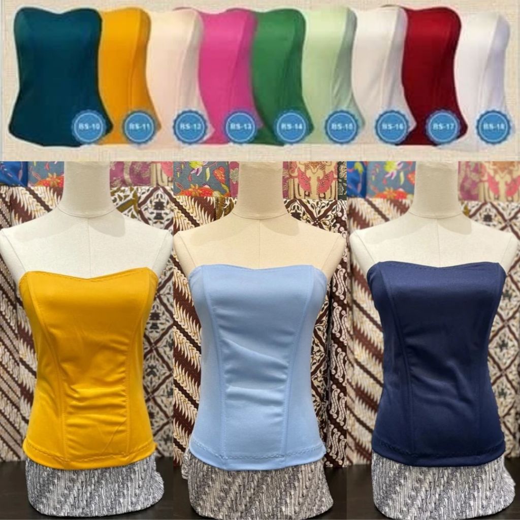 PROMO TERBATAS...  Dalaman Kebaya Modern / Kemben Kaos / Butsier 4 Tulang Gold dan Warna Lainnya