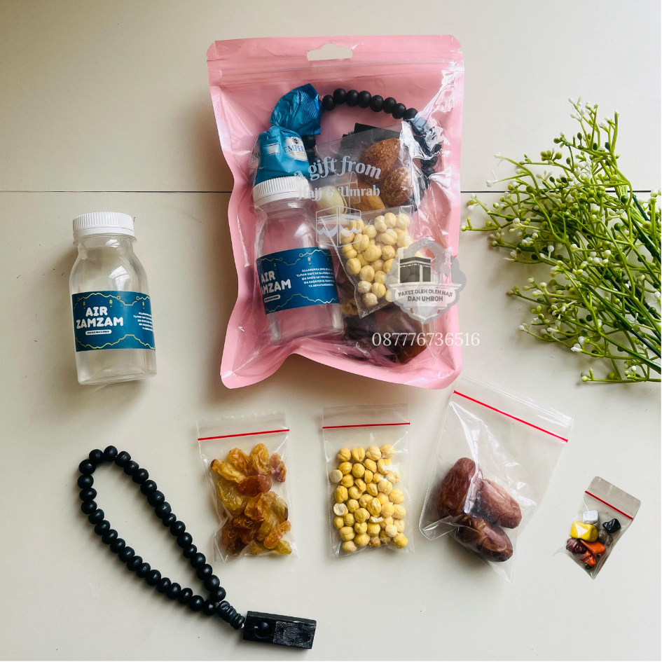 

Paket Ekonomis Premium Pouch PINK Eksklusif Oleh Oleh Haji dan Umroh Bingkisan Gift from hajj Baitullah Zam Zam Kurma Kismis Kacang Arab premium grosir