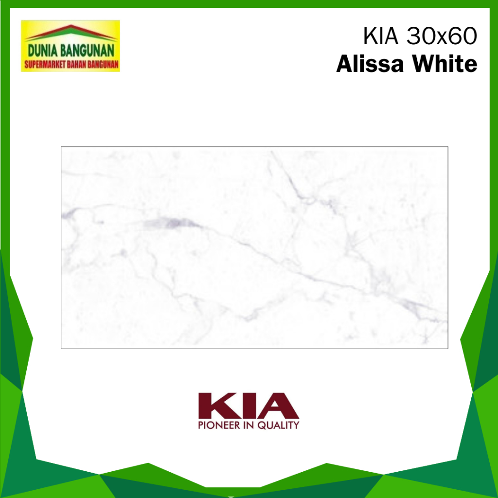 Keramik KIA 30X60 Alissa White Cutting KW 2 Keramik Dinding Dapur / Keramik Kamar Mandi