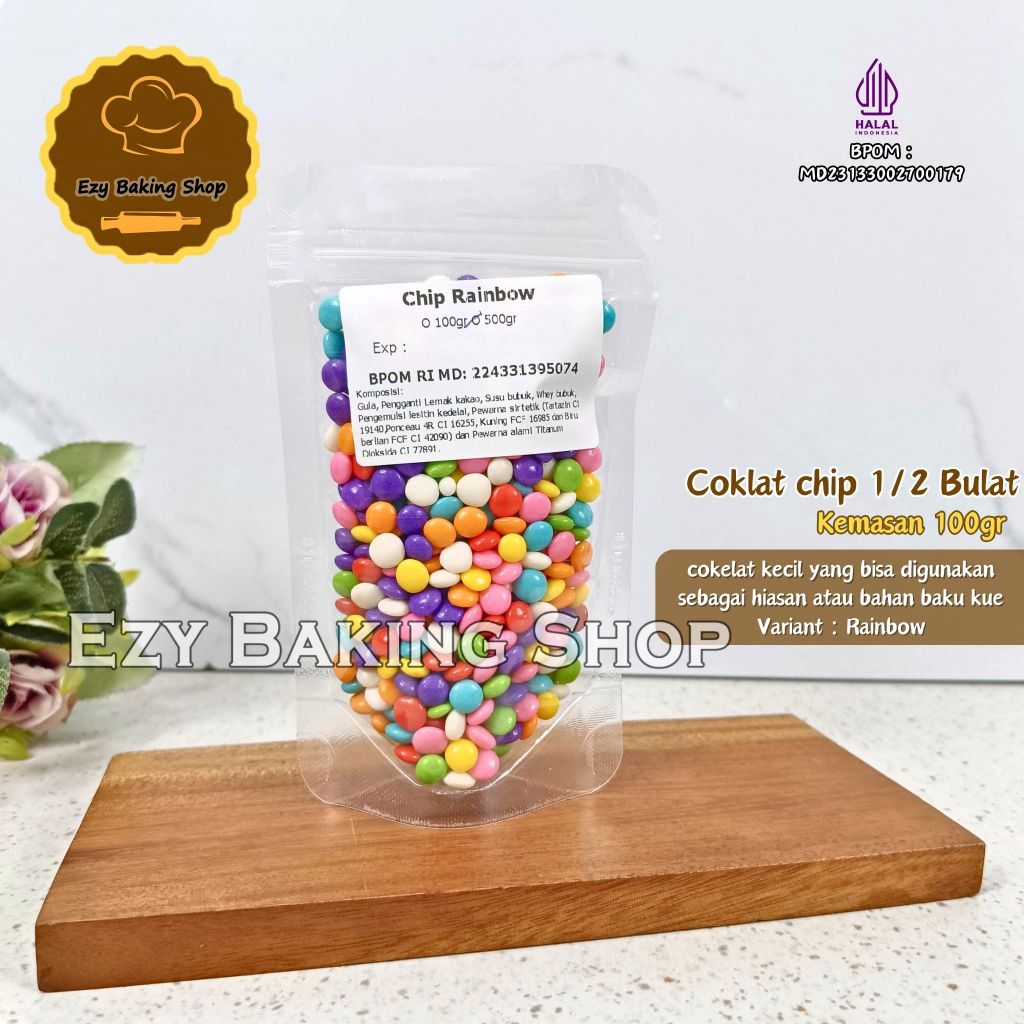 

Rainbow Coklat Chip Bulat 100gr - Elmer Coklat Chip
