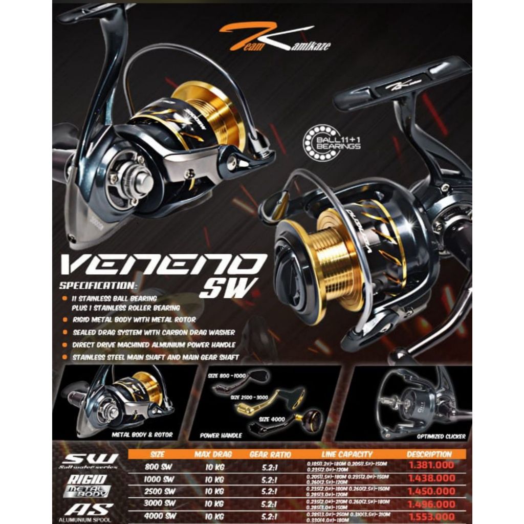 Reel Kamikaze VENENO 3000 sw