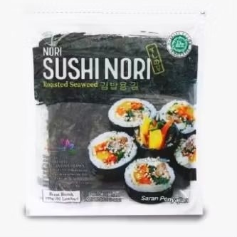 

Nori korea untuk sushi, kimbap, dimsumnya isi 5 lembar
