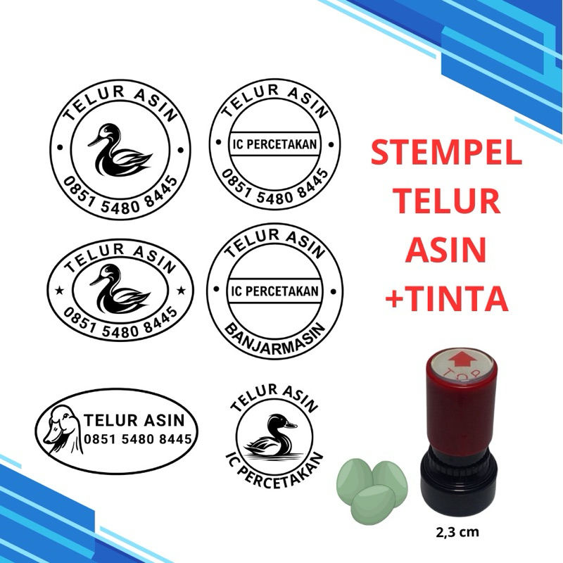 

STEMPEL TELUR ASIN CUSTOM + TINTA