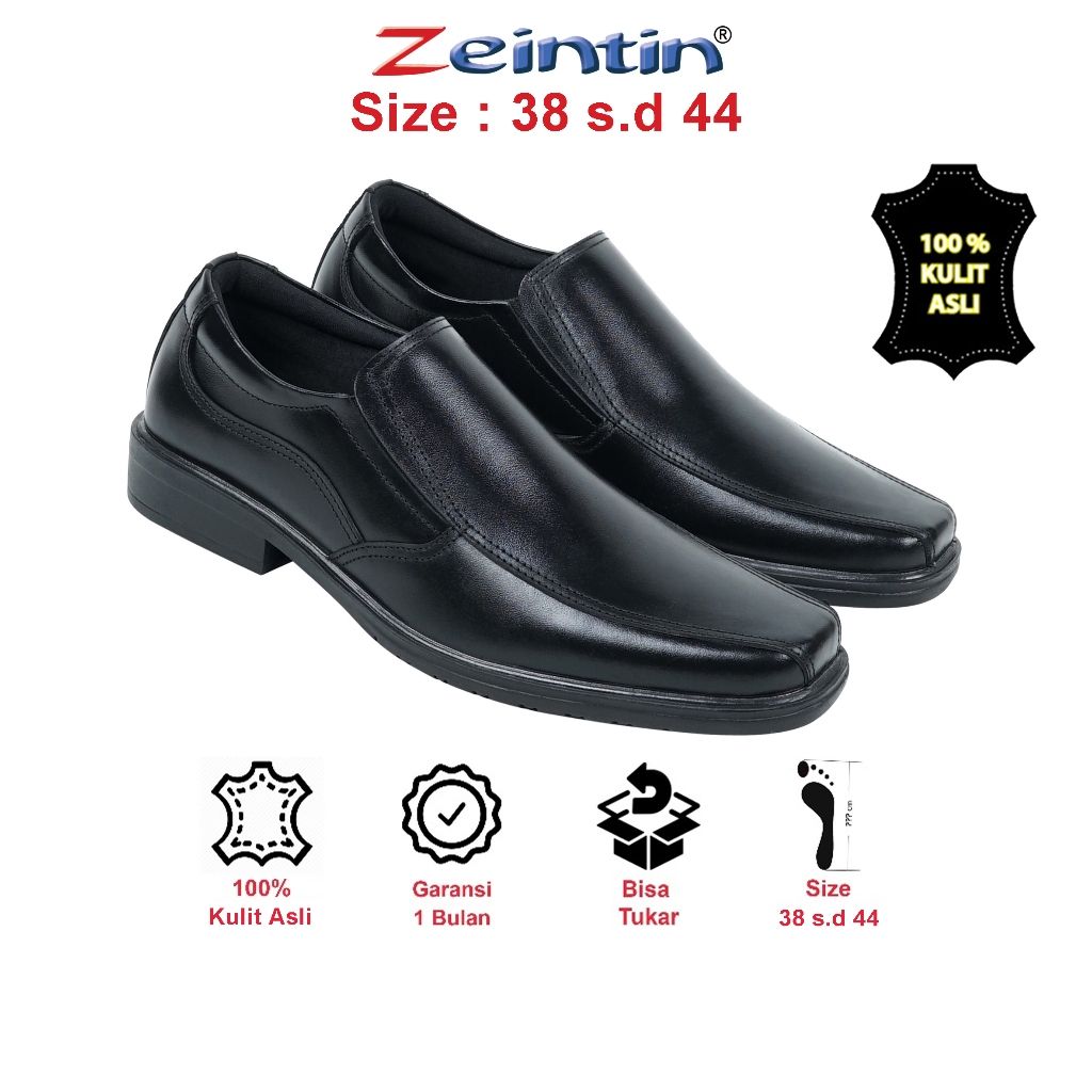 Zeintin - Sepatu Pantofel Sepatu Kulit Fantofel Pria Sepatu Formal Kuliah Kerja Kantor Kulit AJ