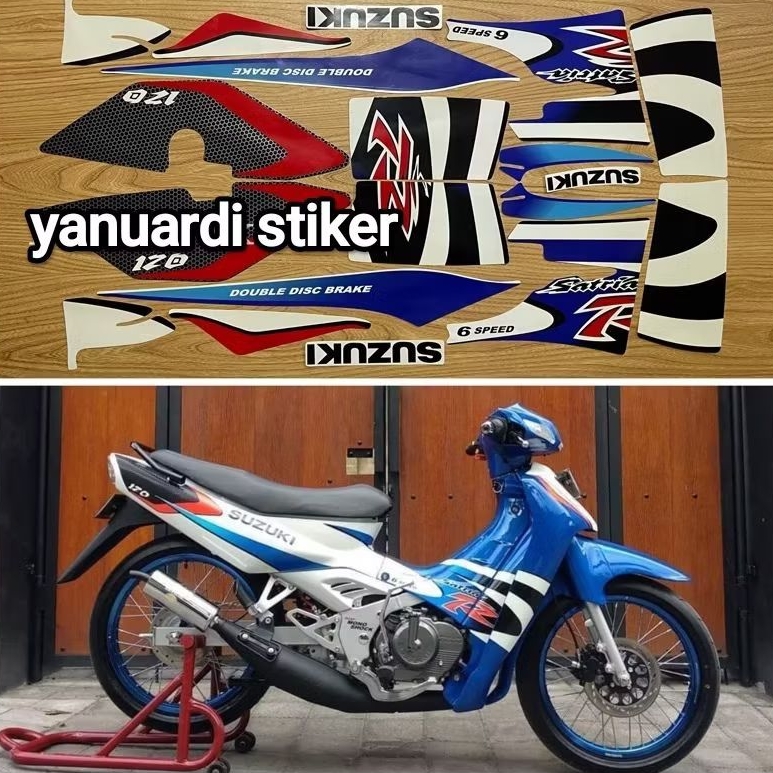 STRIPING STIKER LIST SUZUKI SATRIA R SATRIA KOTAK SATRIA LUMBA BIRU PUTIH SATRIA 120 R