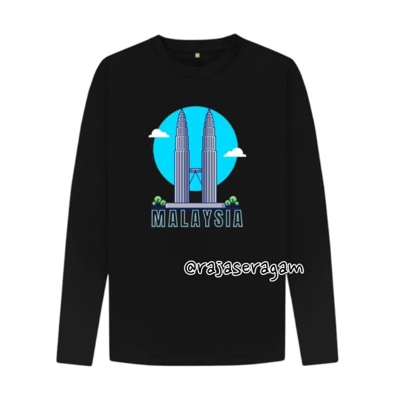 Kaos Souvernir Malaysia ,Baju Oleh Oleh Malaysia GAMBAR PETRONAS33333 LENGAN PANJANG
