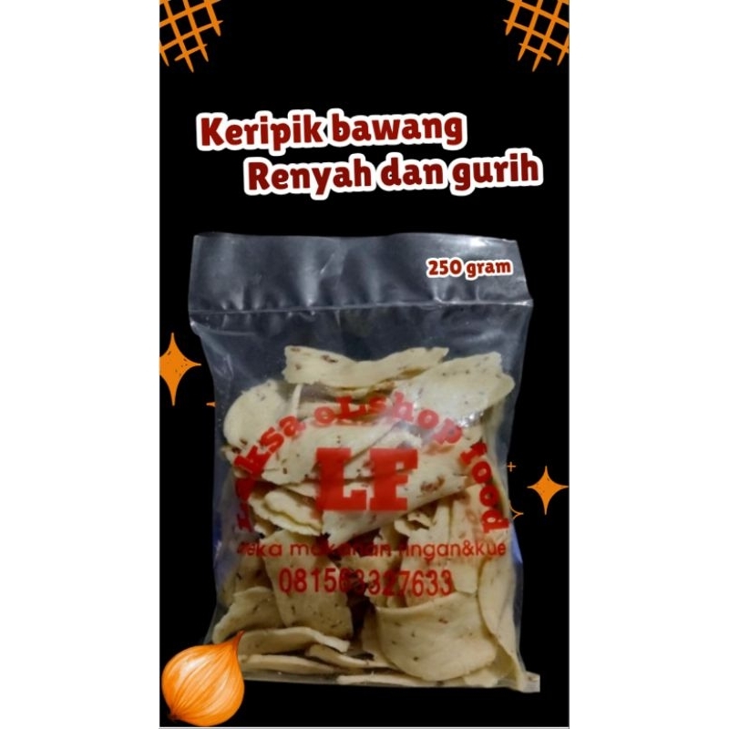 

kripik bawang renyah gurih kue bawang original enak lezat cemilan sehari hari keripik bawang 250 gram