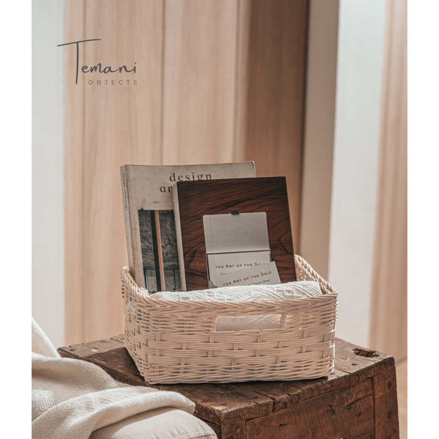 Temani Objects Tray/ Wicker Basket /Nampan / Baki / Keranjang Rotan Serbaguna/ Penyimpanan box/ Kera