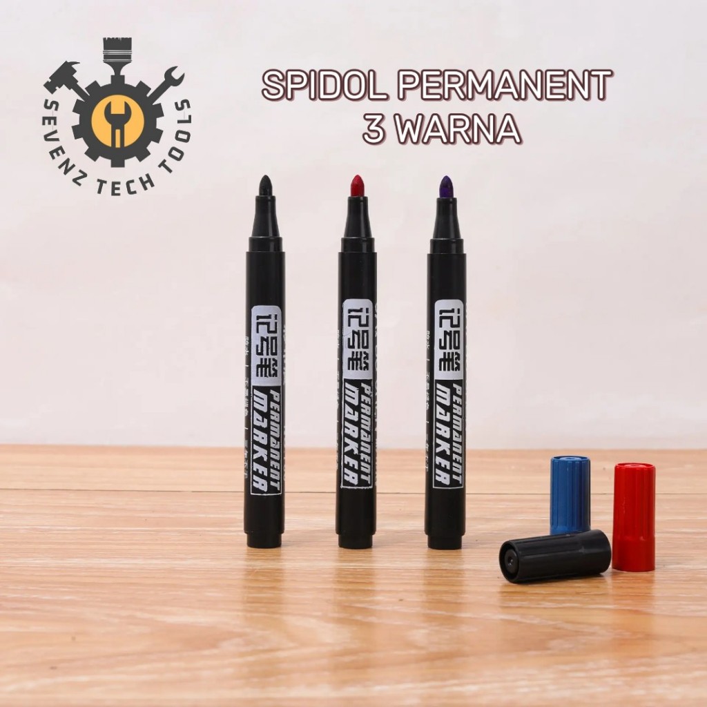 

[COD]SPIDOL PERMANENT MARKER HITAM MERAH BIRU 3 WARNA MURAH TINTA REFILL ABLE TAHAN AIR