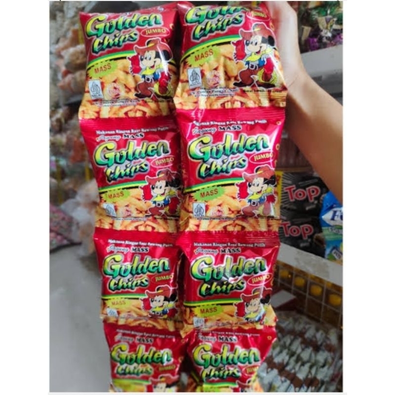 

Jajanan Jadul Golden Chips 1 renceng 10pcs ( 17gram )