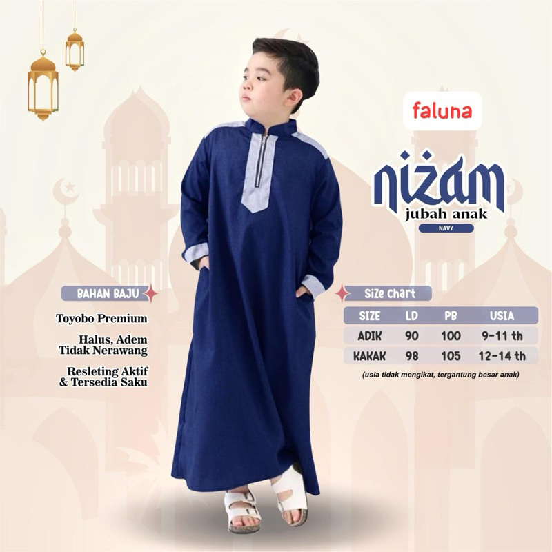 Nizam Jubah Anak // Baju Muslim Jubah Anak Laki-laki