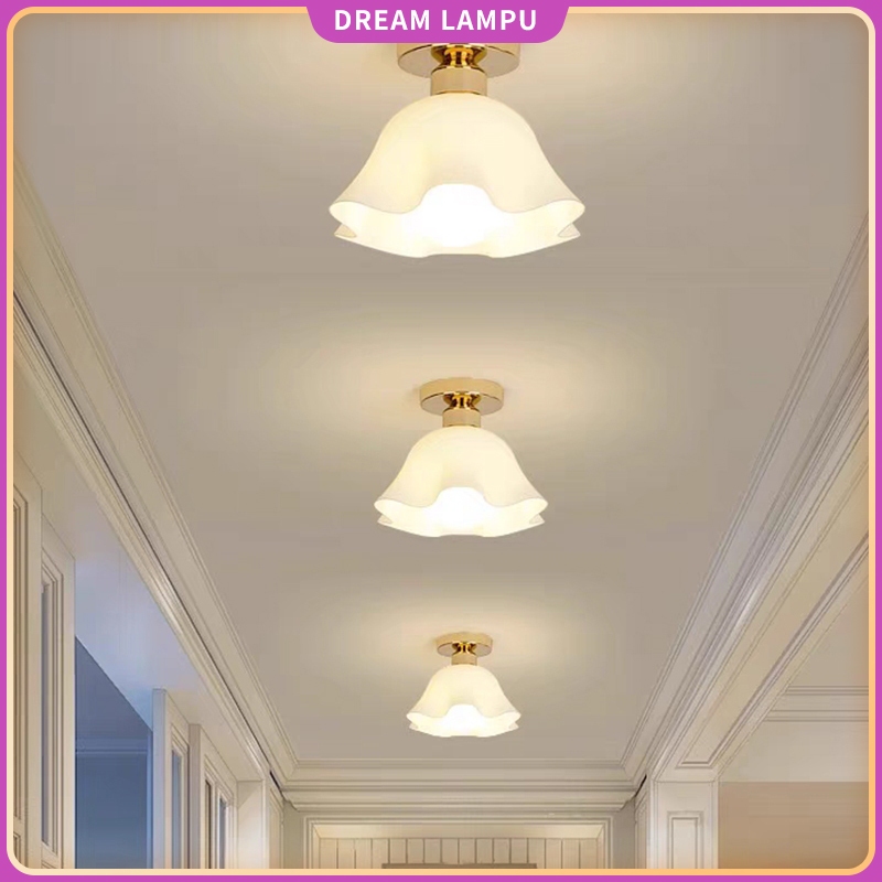 Lampu plafon estetika teras/balkon/kamar mandi/tangga/Kamar lampu plafon dinding hias 3 warna