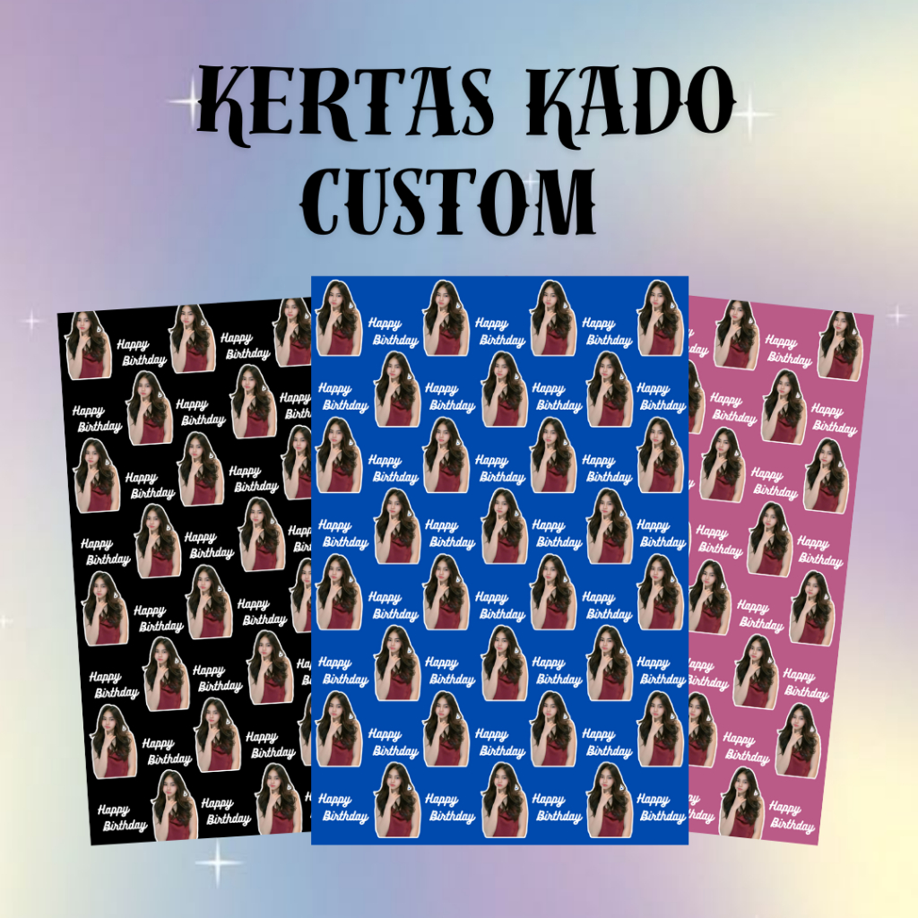 

Kertas Kado Custom Foto / Bungkus Kado Custom Nama