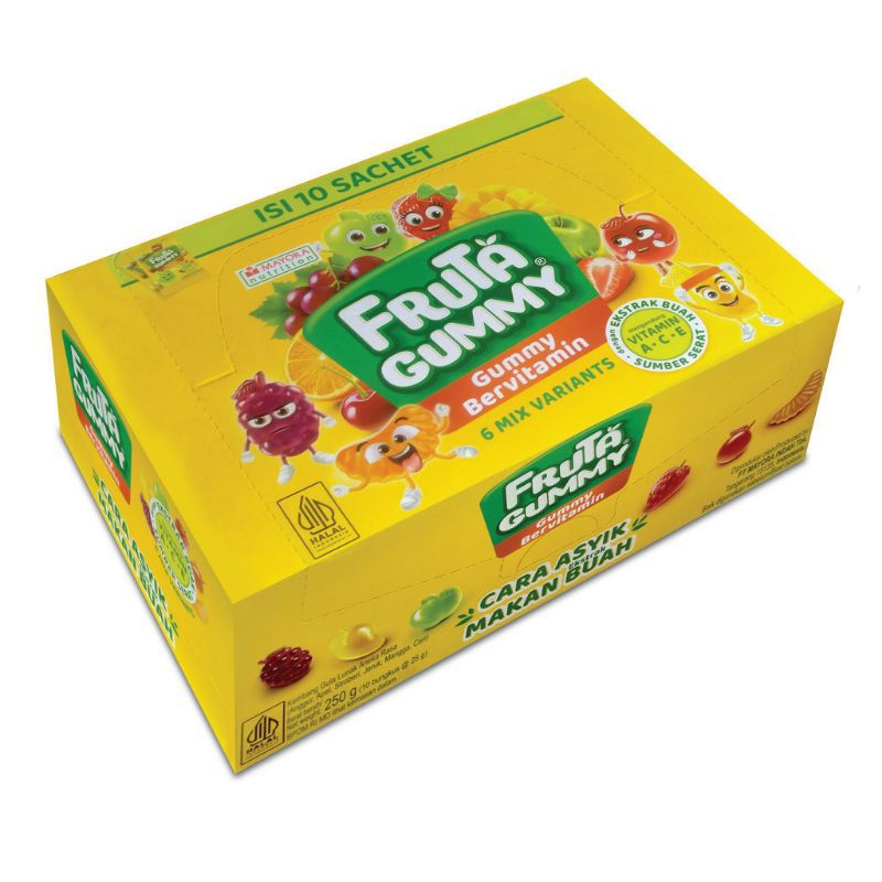 

FRUTA GUMMY BERVITAMIN 6 MIX VARIANTS MAYORA 25G