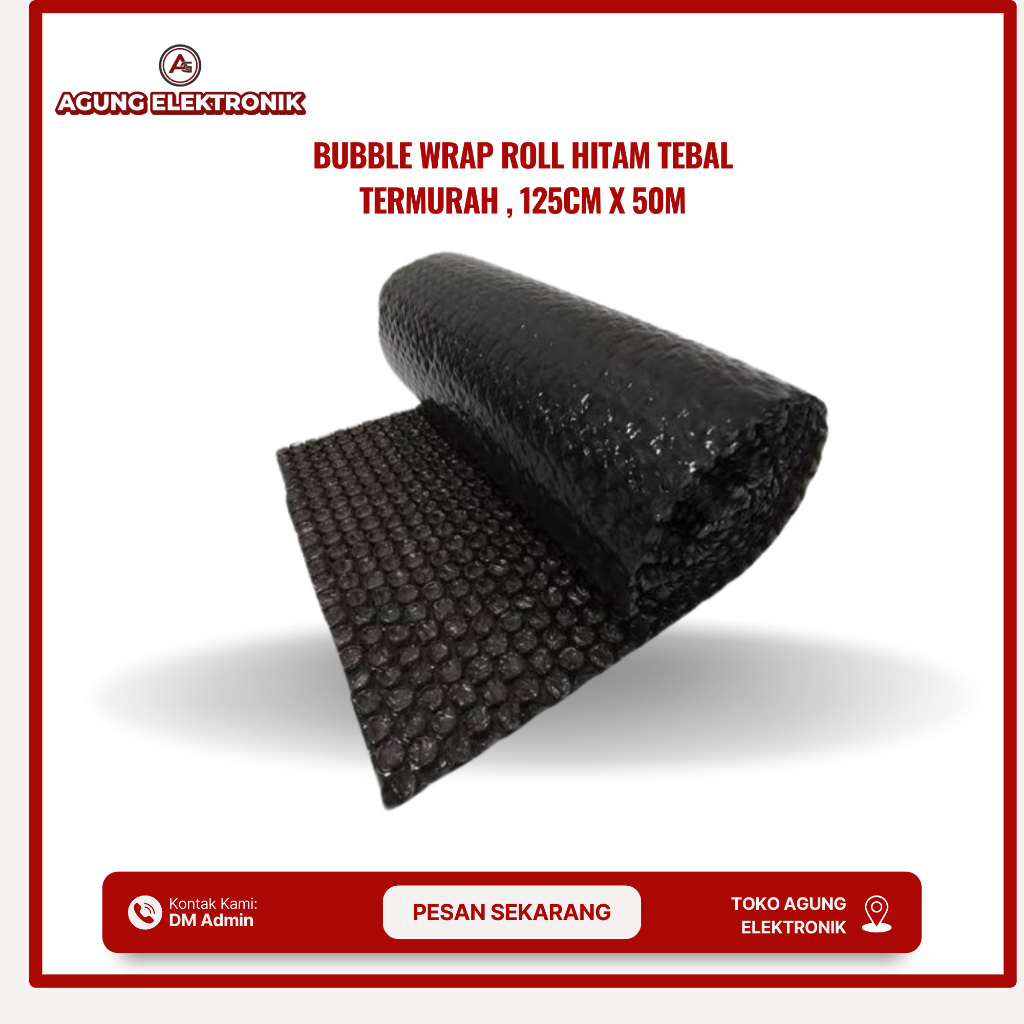 

BUBBLE WRAP ROLL HITAM TEBAL TERMURAH , 125CM X 50M