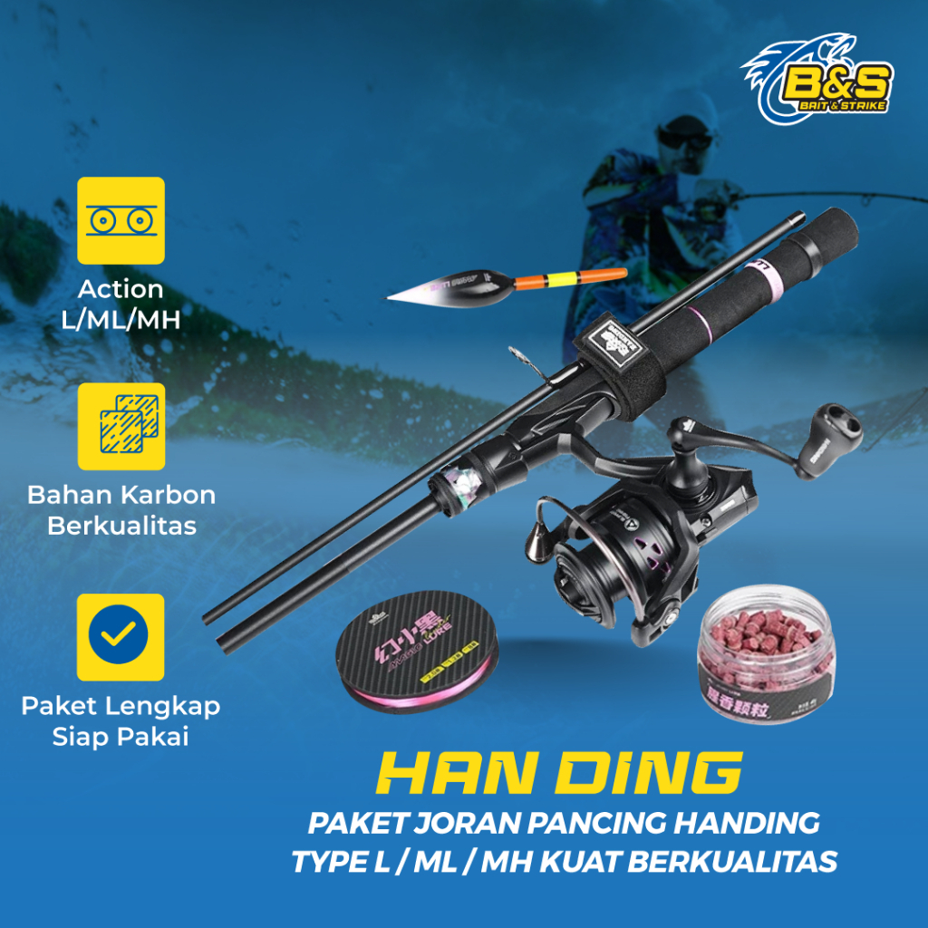 Joran Pancing 1 PAKET Reel Senar Umpan HANDING TYPE L Light / ML Medium Light / MH Medium Heavy Jora