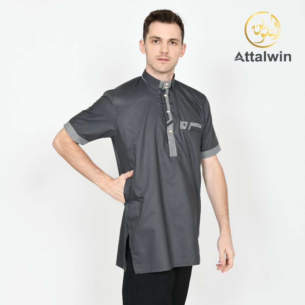 Attalwin - Gamis Koko Pria Atasan Tangan Pendek AD053-1