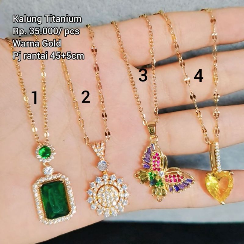 Grosir 88 aneka kalung titanium lapis emas 18k berkualitas Nagita Slavina anti hitam