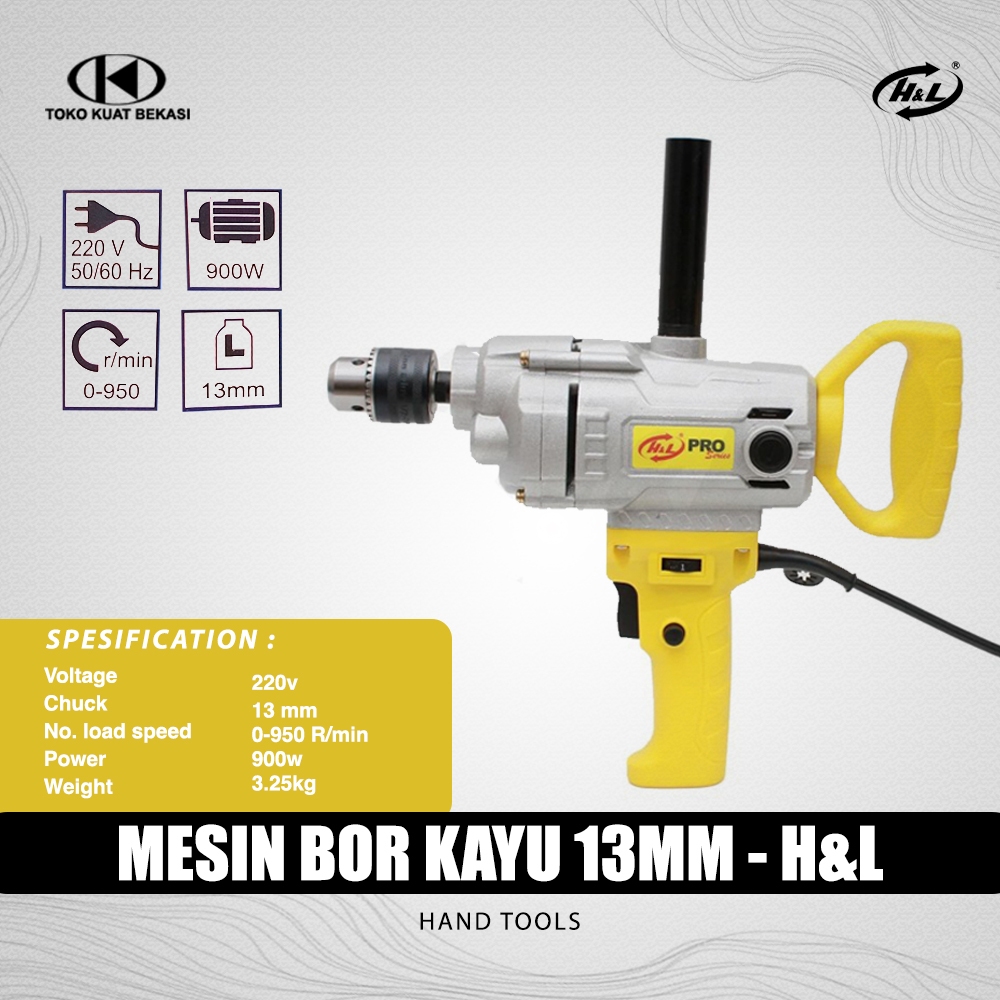Mesin Bor Kayu 13mm H&L Bor PRO JSN 8013