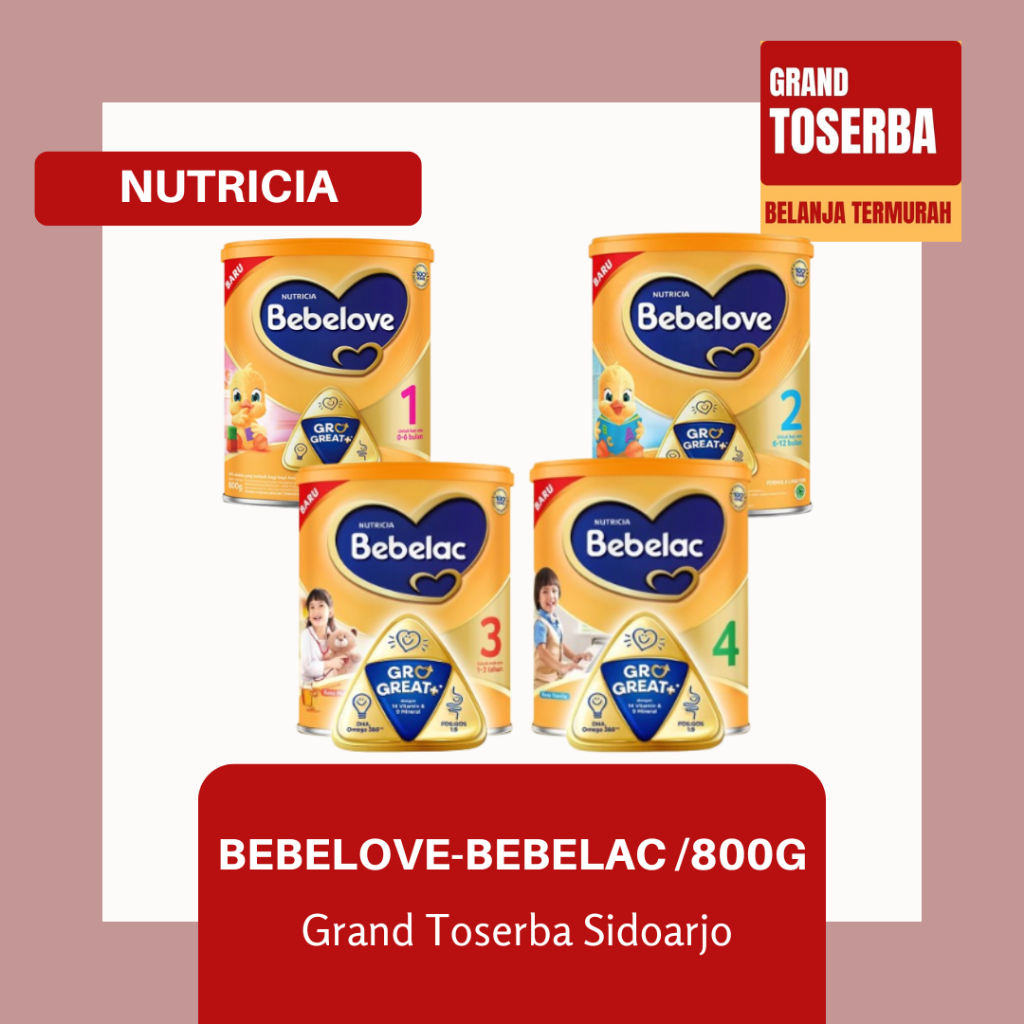 BEBELAC DAN BEBLOVE KEMASAN 800 - 1800G / SUSU FORMULA UNTUK BAYI 0-6BULAN DAN ANAK 1-6TAHUN