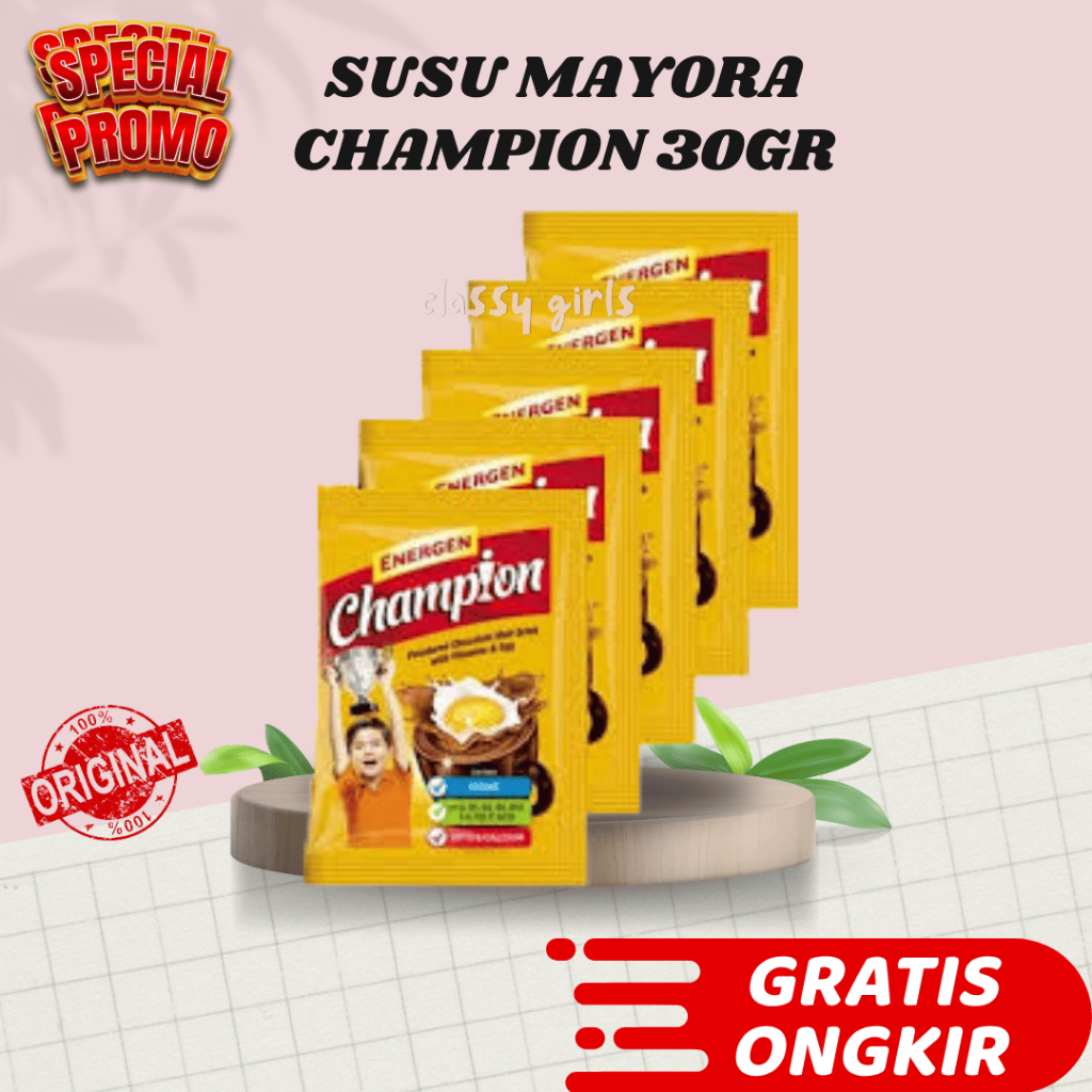 

CHAMPION SUSU COKLAT MAYORA 1 RENCENG ISI 10