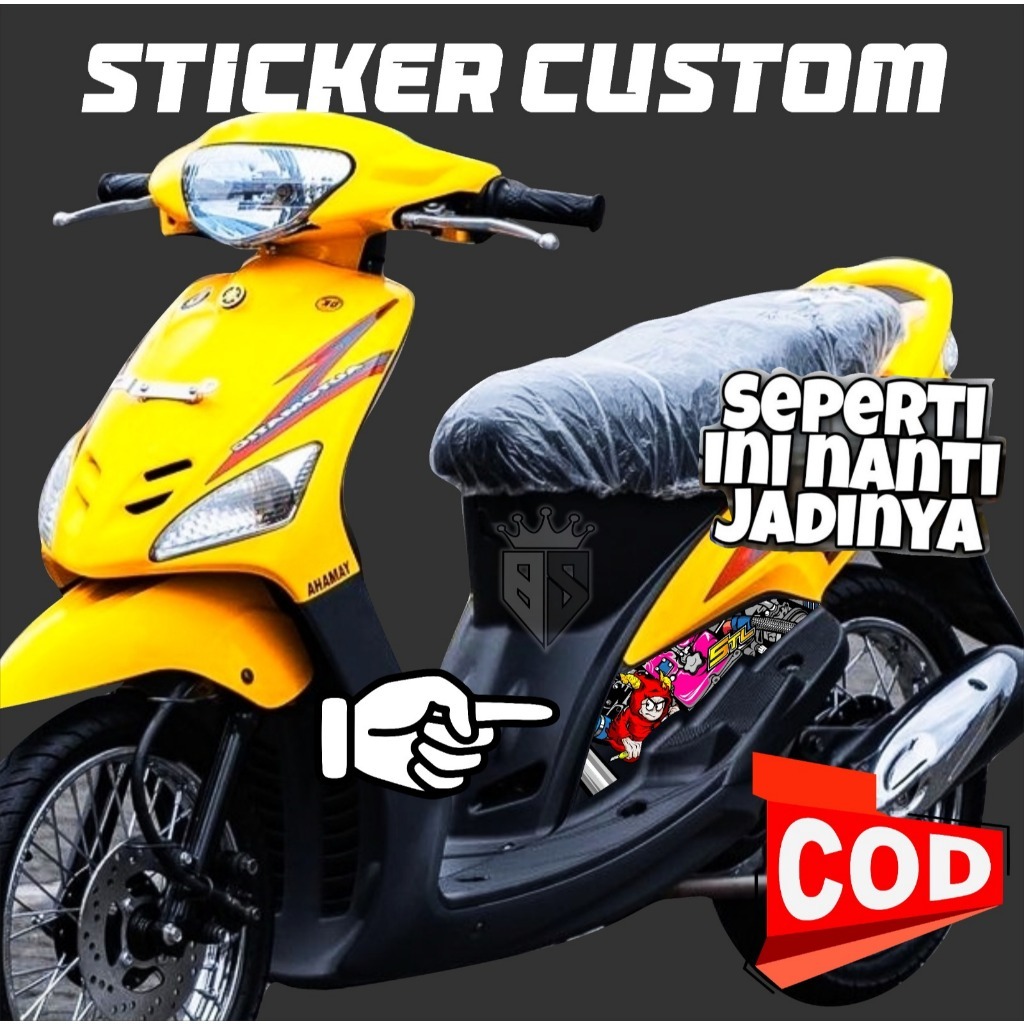 STICKER VINYL PELINDUNG DASHBOARD SAMPING BELAKANG (DEKAT PIJAKAN KAKI) MIO SPORTY MOTIF THAILAND  5