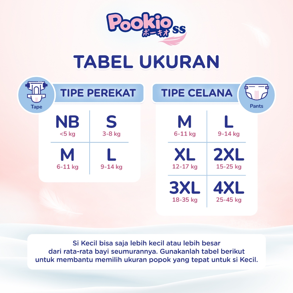 Pookio Ss Popok Anak Diaper Celana Xxxxl14 Tbk