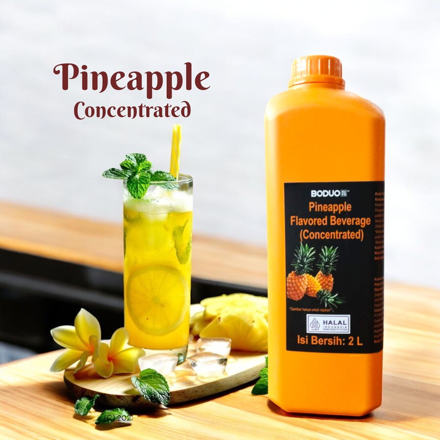 

Boduo Pineapple Flavored Syrup - 2 Liter - Nanas Concentrated Sirup