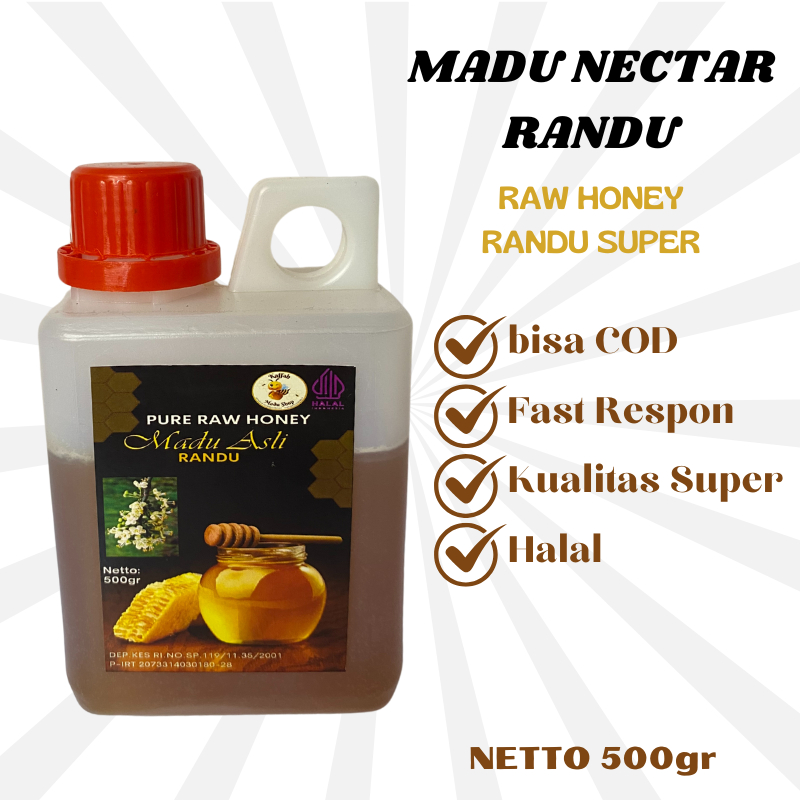 

Madu Nektar Bunga Randu Asli Murni Tanpa Campuran Kualitas Super Bagus Untuk Kesehatan Tubuh KAFFAH MADU SHOP 500gr