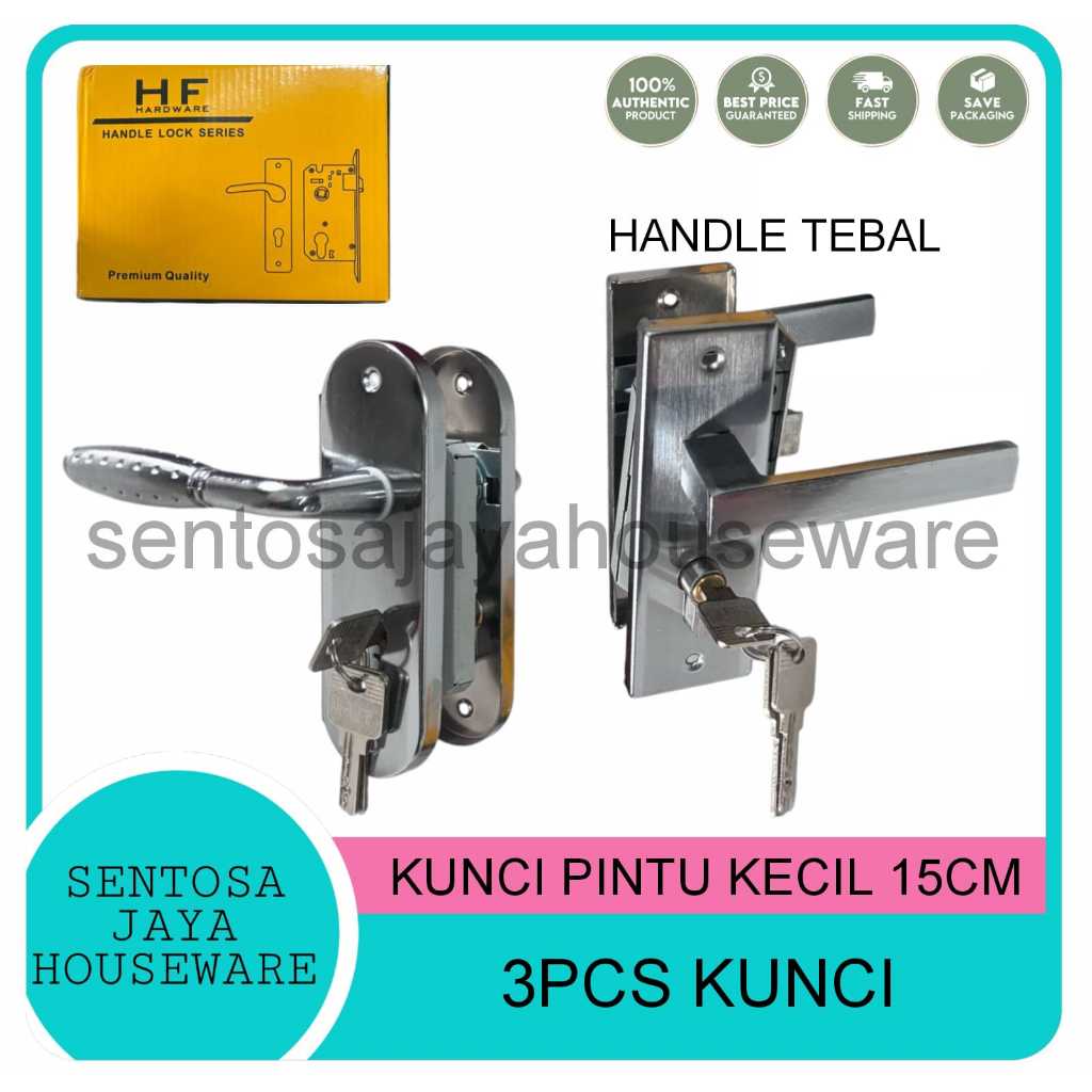 KUNCI PINTU KECIL SET / HANDLE PINTU KECIL SET TEBAL 3PCS KUNCI