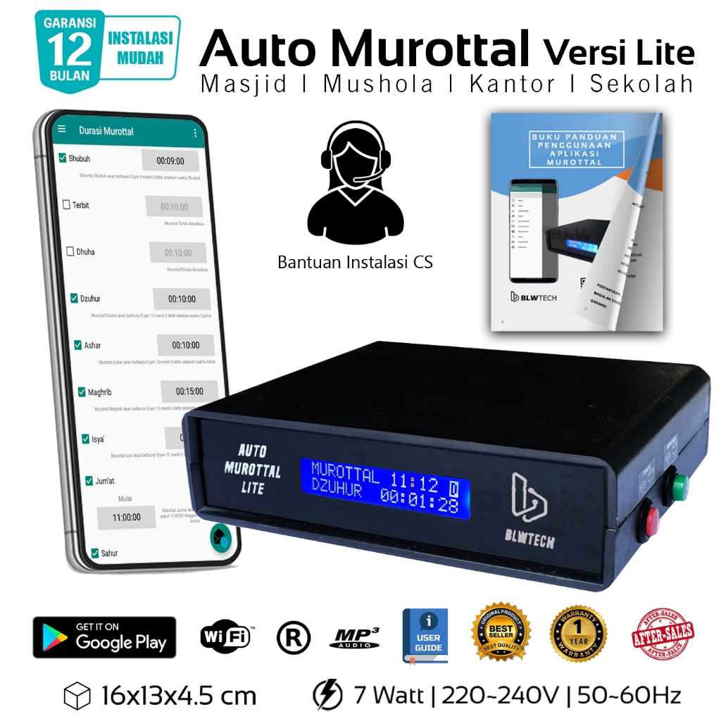 Auto Murottal Tartil Tarhim MASJID Otomatis menjelang waktu sholat Lengkap setting HP Android